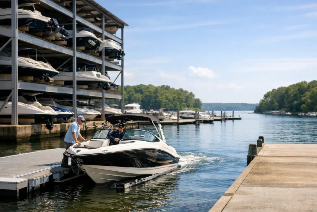 Boat Storage With Launch Access That Saves Time